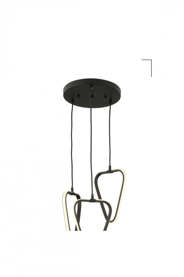 Kalpli / Sarkıt Avize / 80x30 cm / Antrasit Gövde / 3 Renk Işık - 3