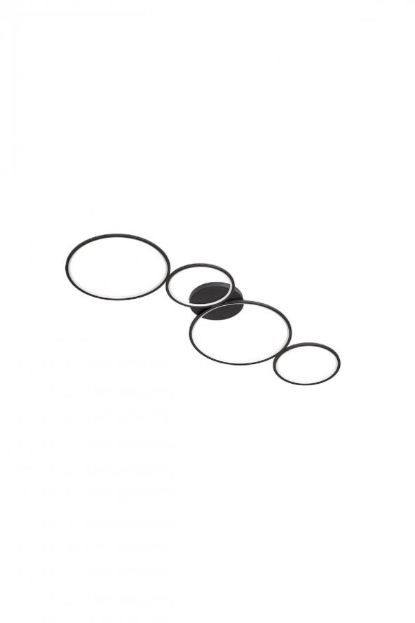 Efes / 100x35 cm / Plafonyer Avize / 4 Çember / 3 Renk Işık / Antrasit Gövde - 2