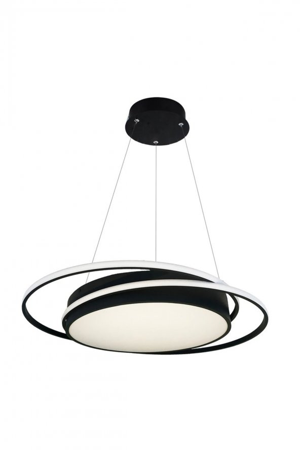 Davul / Çemberli / Sarkıt Avize / 55 cm / Antrasit Gövde / 3 Renk Işık / 3 Yıl Garanti