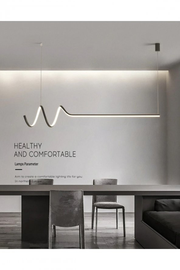 Minimal / Sarkıt Avize / 120 cm / 3 Renk Işık / Antrasit Gövde - 2