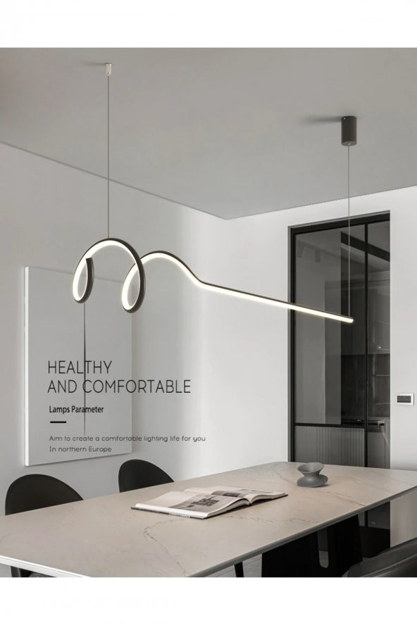 Minimal / Sarkıt Avize / 120 cm / 3 Renk Işık / Antrasit Gövde - 3