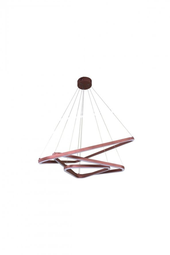 Tetova / Modern Üçgen / Sarkıt Avize / 80x60x40 cm / Antrasit Gövde / 3 Renk Işık - Resim 2