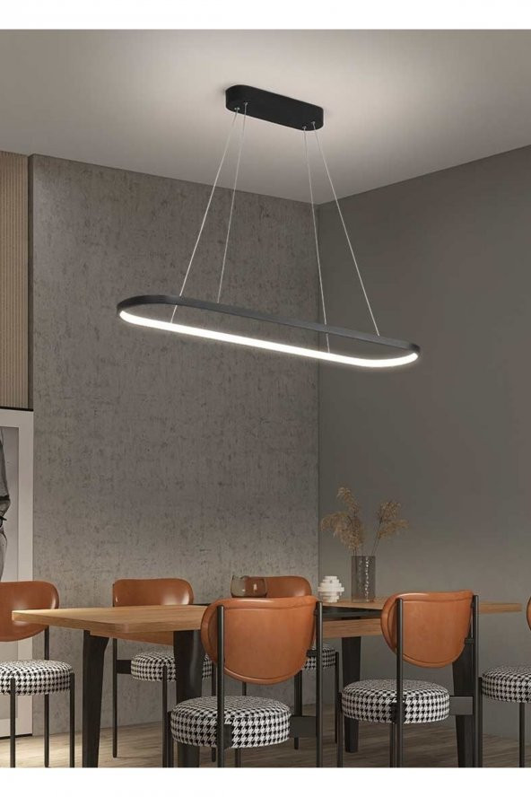 Prilep / Elips / Sarkıt Avize / 120 cm / Antrasit Gövde / 3 Renk Işık - 2