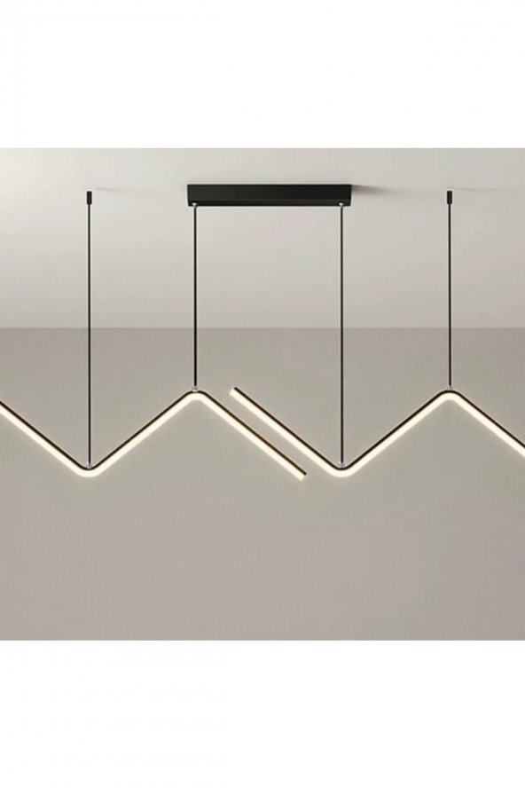 Budva / Zig Zag / Sarkıt Avize / 130 cm / Antrasit Gövde / 3 Renk Işık / 3 Yıl Garanti - 2