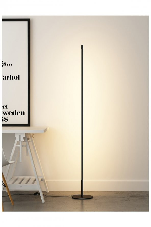 Düz / 150 cm / Lambader / Antrasit Gövde / 3 Renk Işık / 3 Yıl Garanti - 3