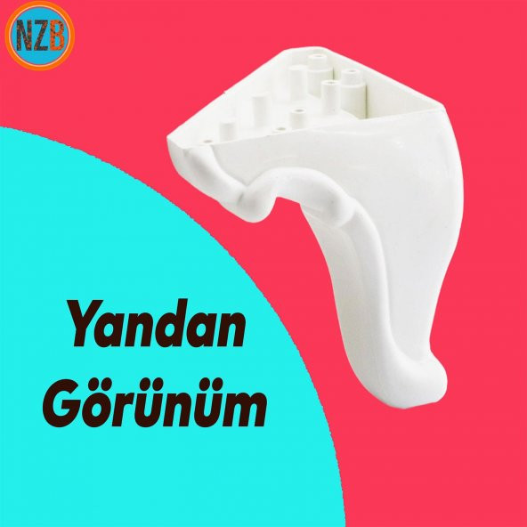 Mobilya Kanepe Masa Puf Sehpa Ayağı Beyaz Düz Baza Ayak 11 cm - 3