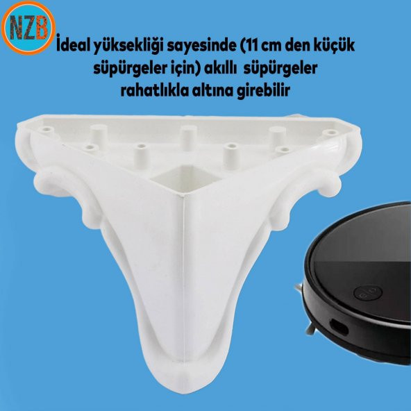 Mobilya Kanepe Masa Puf Sehpa Ayağı Beyaz Düz Baza Ayak 11 cm - 4