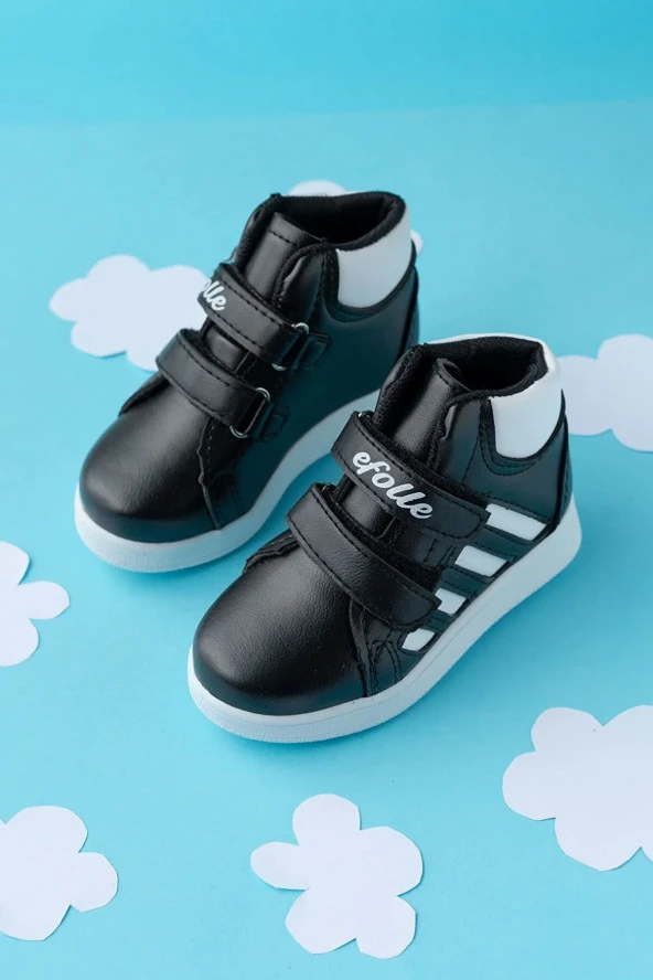 Albishoes Unisex Çocuk Boğazlı Bilekli Uzun Cırt Cırtlı Çocuk Spor Ayakkabı Çocuk Kids Bot Ayakkabı