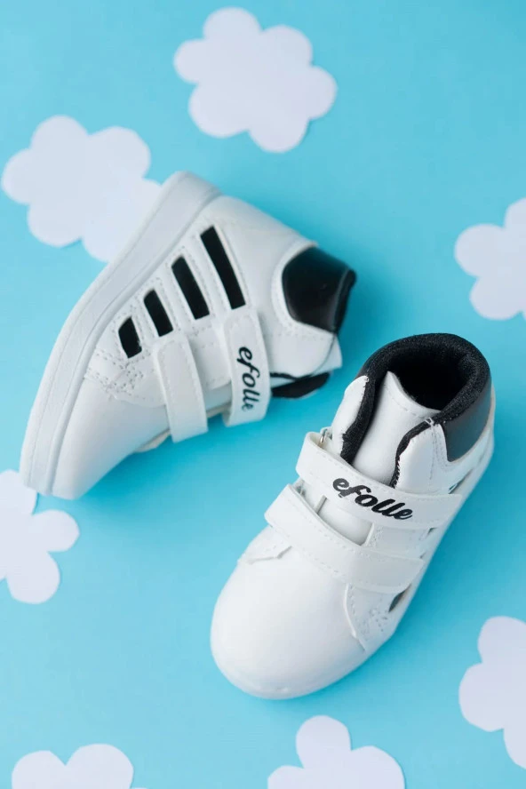 Albishoes Unisex Çocuk Boğazlı Bilekli Uzun Cırt Cırtlı Çocuk Spor Ayakkabı Çocuk Kids Bot Ayakkabı