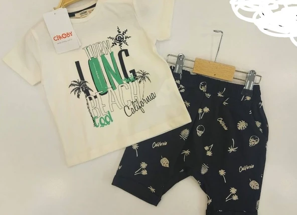 ÇİKO BY Siyah Erkek Bebek Tshirt Desenli Şort - 2