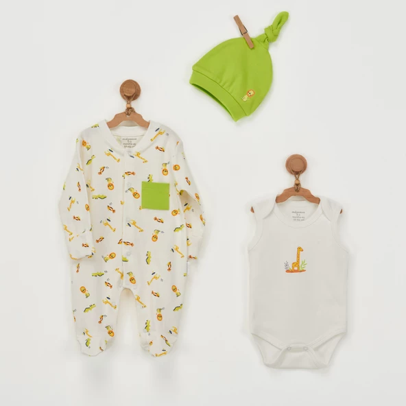 Andywawa Ecru Erkek Bebek Takım 3Lü - Resim 2