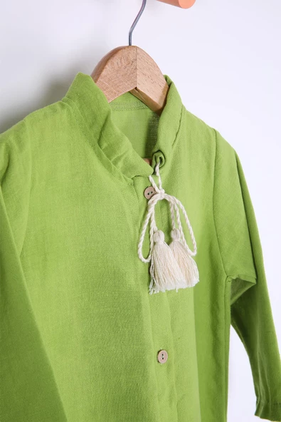 Babyhola Kız Erkek Çocuk Casual Keten Tulum 1632 - 6