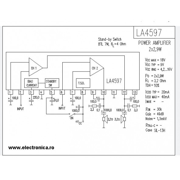 LA4597 SIP-13H Entegre - 3