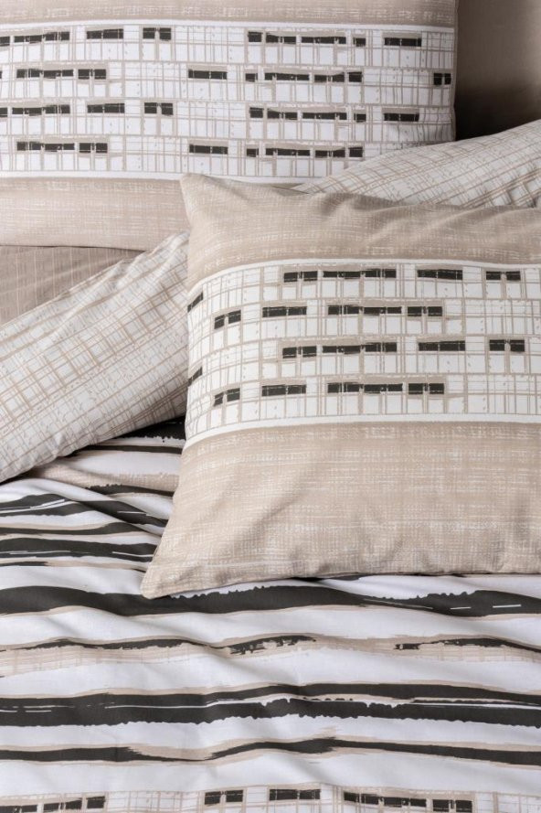 Cotton Box Line Nevresim Takımı Çift Kişilik Perry Bej - Resim 2