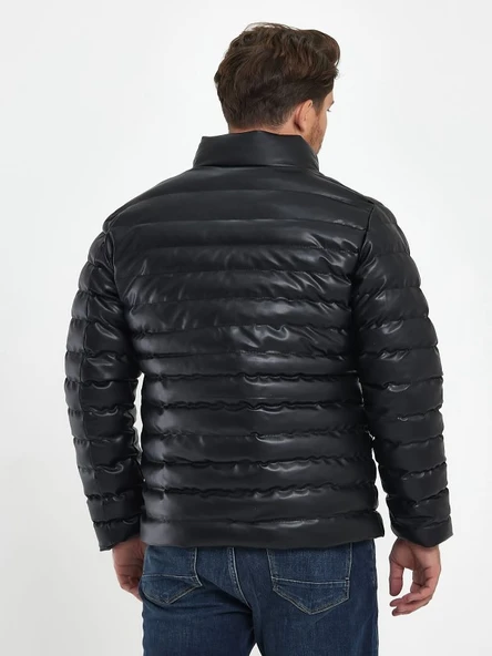 Zagmen Z01230 Erkek Slim Fit Şişme Deri Mont - Resim 10