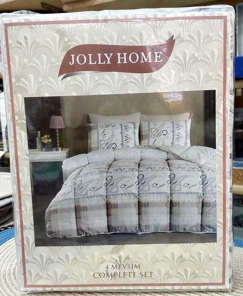 Jolly Home 4 Mevsim Çift Kişilik Kapitoneli Nevresim Takımı-Melina Taş Kahve - 3