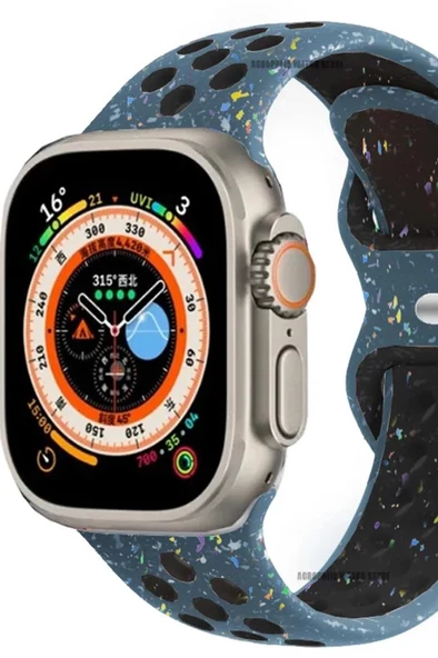 Apple Watch 38 mm KRD-02 Seri Suya Dayanıklı Delikli Renkli Silikon Kordon - 6