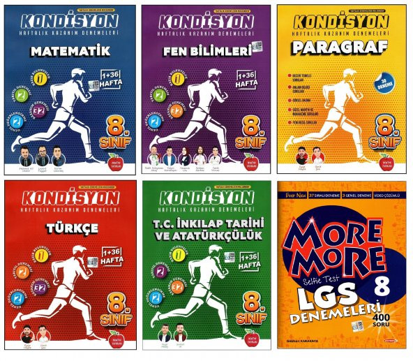 Newton+More and More 8. Sınıf LGS Matematik+Fen+Türkçe+İnkılap+Paragraf+İngilizce Denemeleri 6 Kitap