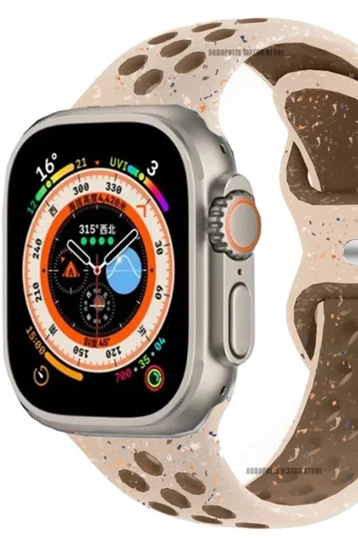 Apple Watch 38 mm KRD-02 Seri Suya Dayanıklı Delikli Renkli Silikon Kordon - 8