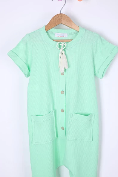 Babyhola Kız Erkek Çocuk Casual Gofre Tulum 1706 - 10