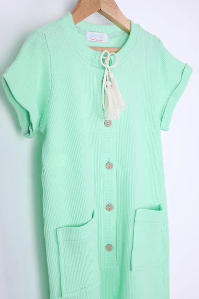 Babyhola Kız Erkek Çocuk Casual Gofre Tulum 1706 - 6