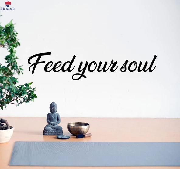Oturma Odası, Ofis, Dükkan Duvar Sticker Alıntı Sözler Ruhunuzu Bulun Yoga Odası Çıkartmaları 28,5 inç x 6 inç