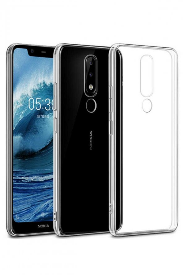 Nokia 5.1 Plus Kılıf Silikon Şeffaf Koruma Süper