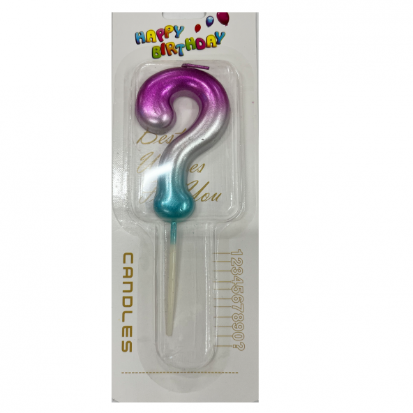Soru İşareti Cinsiyet Mavi Pembe Mum 12x7 cm