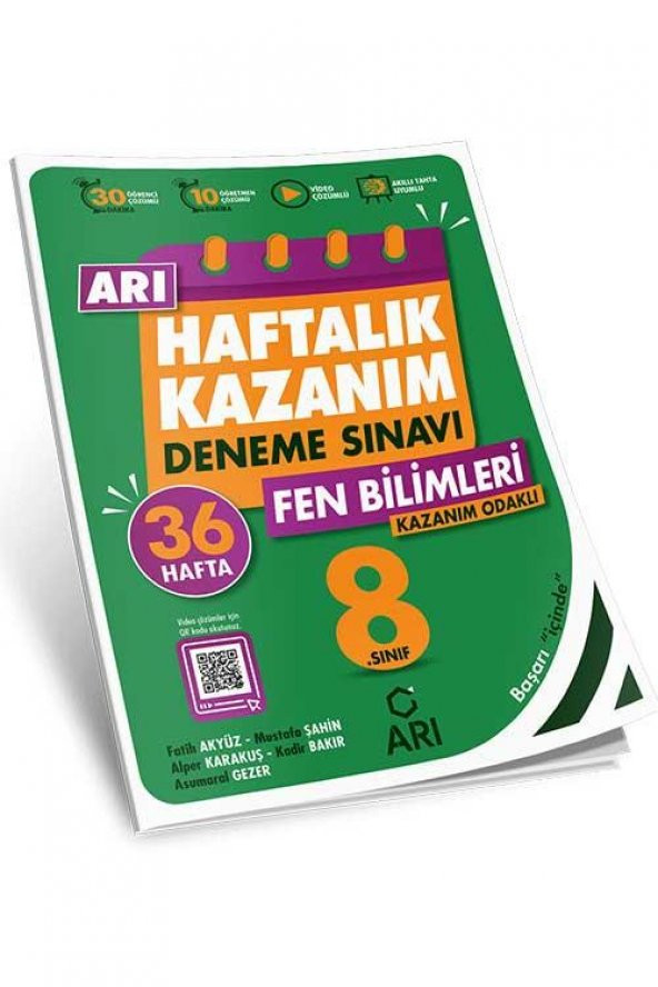 Arı Yayıncılık 8. Sınıf Fen Bilimleri Arı Haftalık Kazanım Deneme