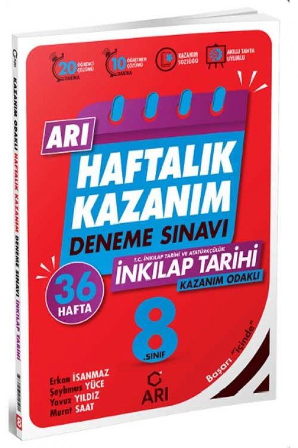 Arı Yayınları 8. Sınıf TC İnkılap Tarihi ve Atatürkçülük Haftalık Kazanım Denemeleri