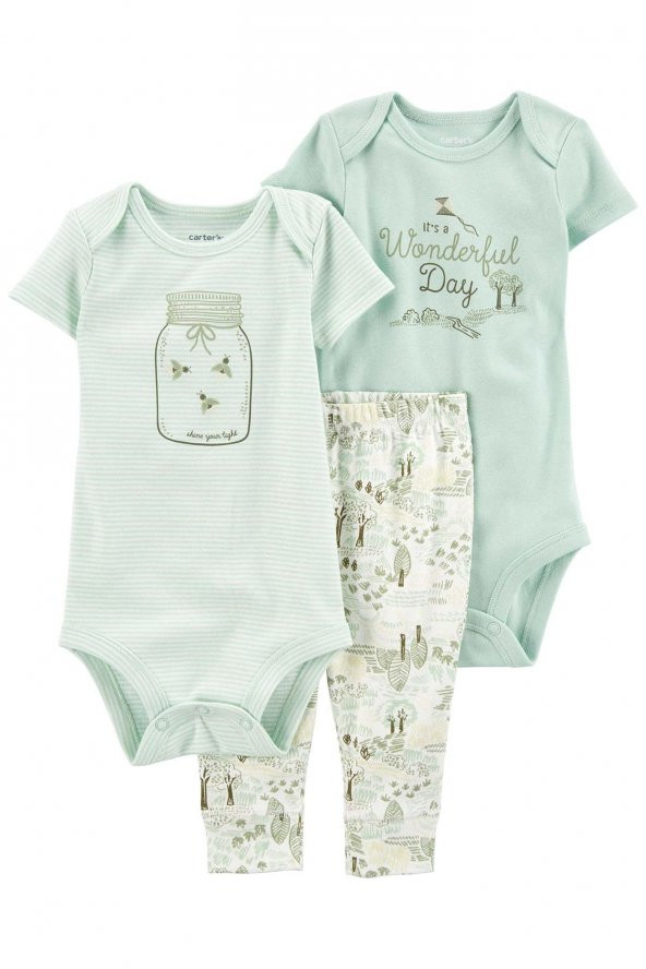 Carter's Erkek Bebek Body Pantolon Set 1N724610 Yeşil