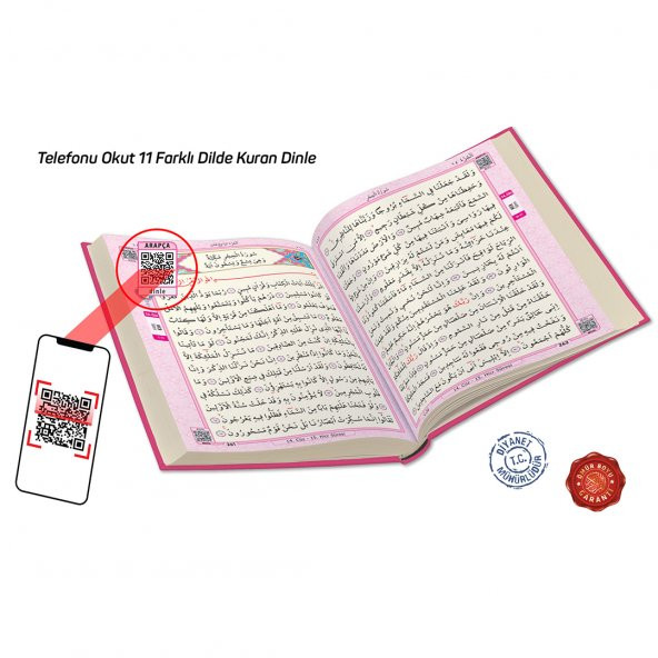 Kuran-ı Kerim Bilgisayar Hatlı Pembe Renk Hafız Boy (kur-an 039) Sesli Kur-an & Diyanet Mühürlüdür - 3