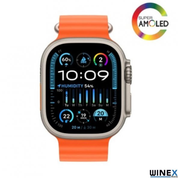 Winex Watch HK9 Ultra 2 Amoled Ekran Android İos HarmonyOs Uyumlu Akıllı Saat Gri - 4