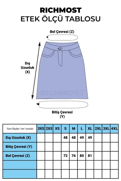 Pileli Çan Modelli Cepsiz Astarsız Kadın Kısa Etek Denim Yaz Kar Açık Mavi - 3