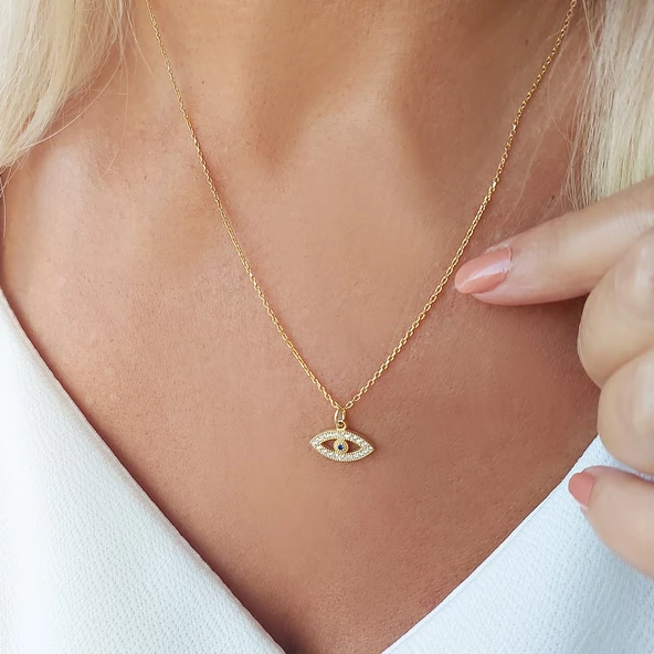 Vaoov 925 Ayar Gümüş Göz Kolye - Resim 5