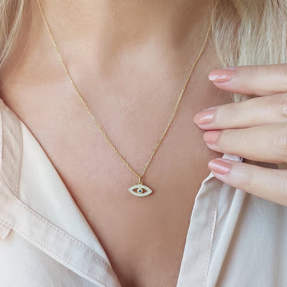 Vaoov 925 Ayar Gümüş Göz Kolye - Resim 3