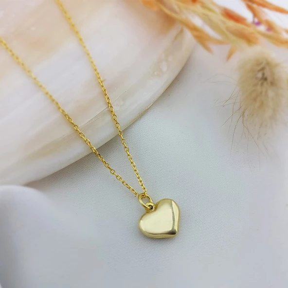 Vaoov 925 Ayar Gümüş Bombeli Kalp Kolye - Resim 3