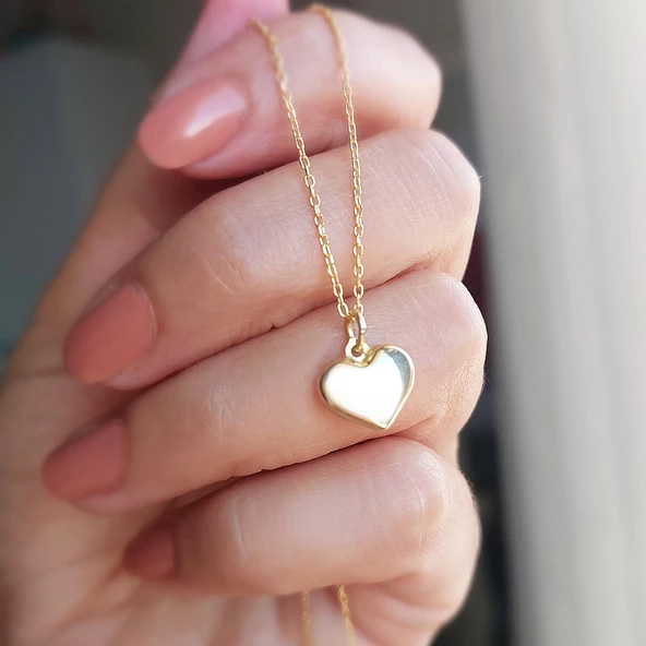 Vaoov 925 Ayar Gümüş Bombeli Kalp Kolye ürün görseli