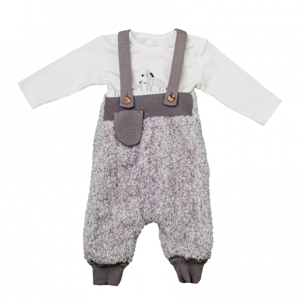 Andywawa AC24165 Little Zebra 2li Bebek Takım Ecru Grey