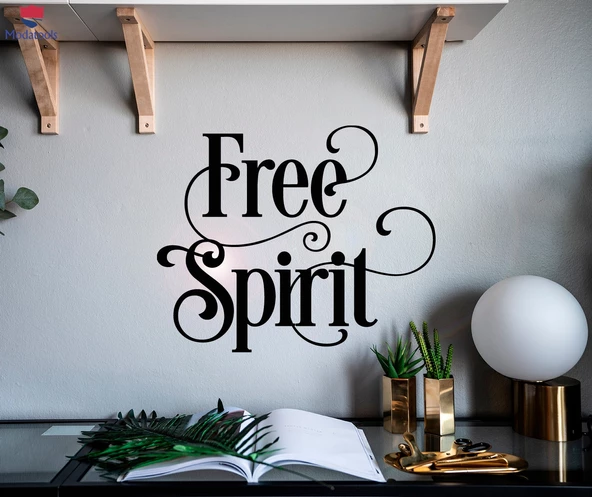 Oturma Odası, Ofis, Dükkan Duvar Sticker Alıntı İlham Veren Sözler Özgür Ruh Çıkartmaları 22,5 inç x 18 inç ürün görseli 1