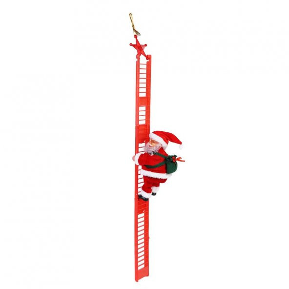 70cm Uzun Merdivene Tırmanan Noel Baba Hareketli Pilli - 2