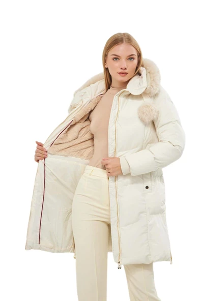 Kadın Spor Kapüşonlu Mont  M5304 BGL-ST03222 - Resim 6