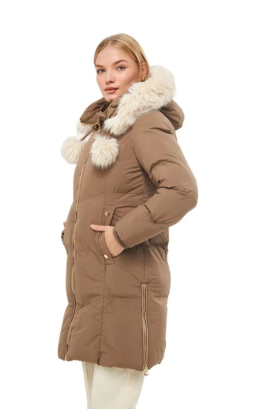 Kadın Spor Kapüşonlu Mont  M5304 BGL-ST03222 - Resim 9