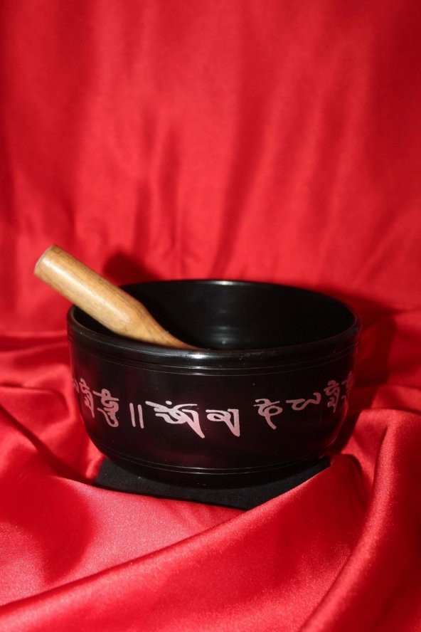 Siyah Meditasyon Çanı Yoga Çanı Tibet Çanağı 17cm ürün görseli