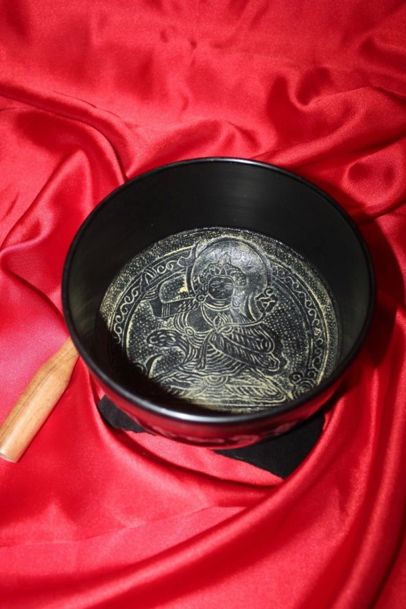 Siyah Meditasyon Çanı Yoga Çanı Tibet Çanağı 17cm - Resim 2