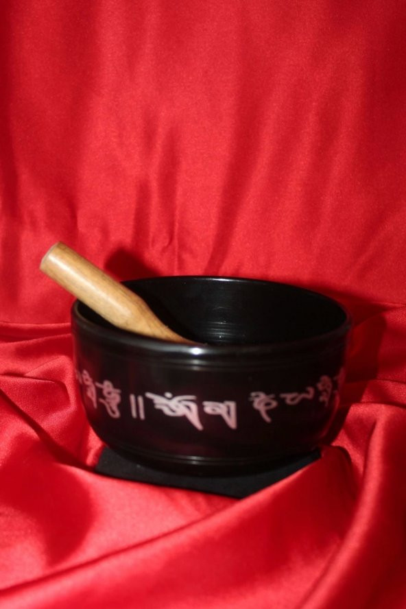 Siyah Meditasyon Çanı Yoga Çanı Tibet Çanağı 17cm - Resim 3