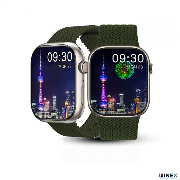 Winex Watch Hk9 Pro Plus Amoled Ekran Android İos Harmonyos Uyumlu Akıllı Saat Yeşil - 3
