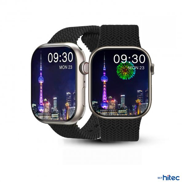 ScHitec Watch HK9 Pro Plus Amoled Ekran Android İos HarmonyOs Uyumlu Akıllı Saat Siyah - 3
