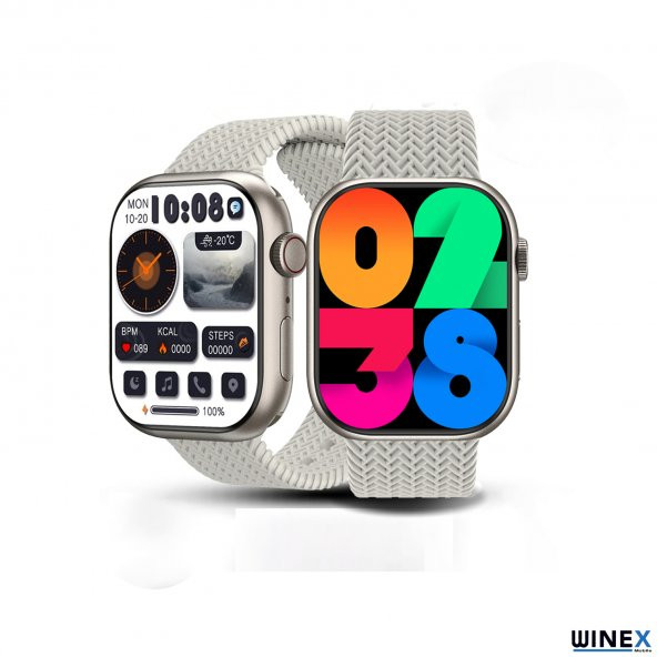 ScHitec Watch HK9 Pro Plus Amoled Ekran Android İos HarmonyOs Uyumlu Akıllı Saat Beyaz - 3