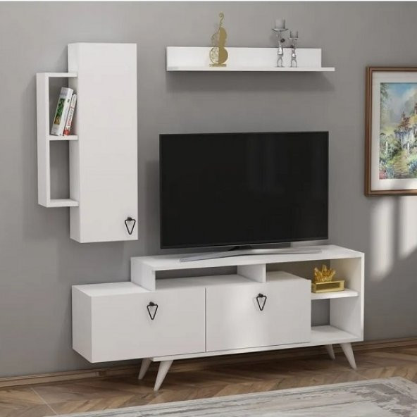 BMdekor TV Ünitesi Cunda Beyaz 150 cm